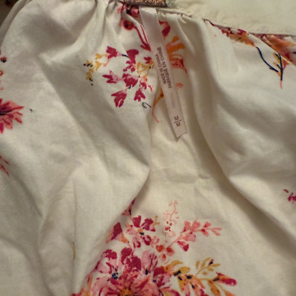 Free People Cream and Pink Floral Blouse - Picture 4 of 8